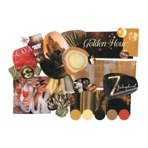 Moodboard gemaakt door student Linn Meijer voor de opleiding Mediamaker